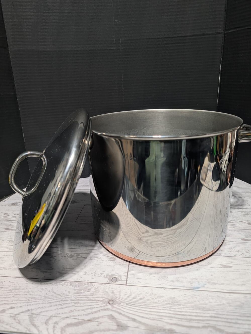 VTG Revere Ware 1801 Copper Clad 8 Quart Stock Pot w/Lid Clinton, ILL USA 98